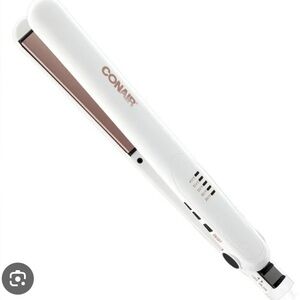 Conair White and Rose Gold Flat Iron - Sleek Ceramic Straightener